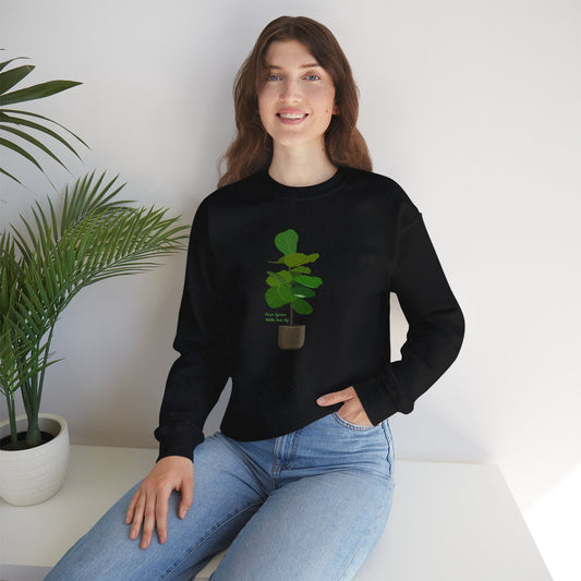 Ficus Lyrata 'Fiddle Leaf Fig' Plant Lover Crewneck Sweatshirt - Black