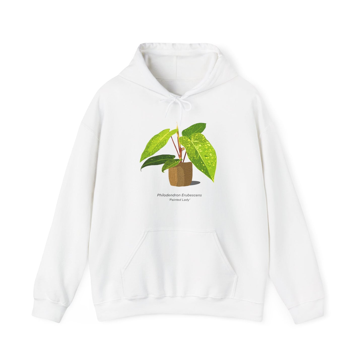 Philodendron Painted Lady Plant Hoodie - White