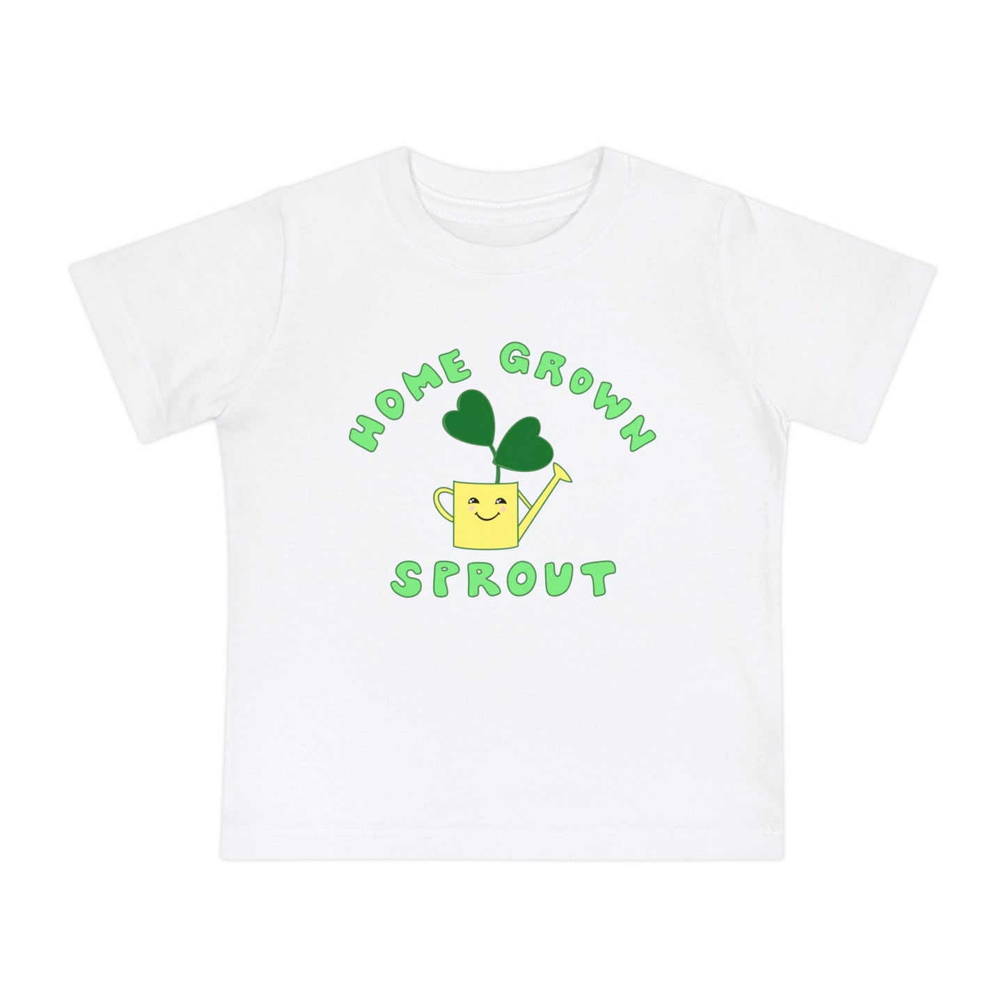 Home Grown Sprout Baby or Toddler Organic Cotton T-Shirt Yellow Green Combo - Black, White, Navy or Pink