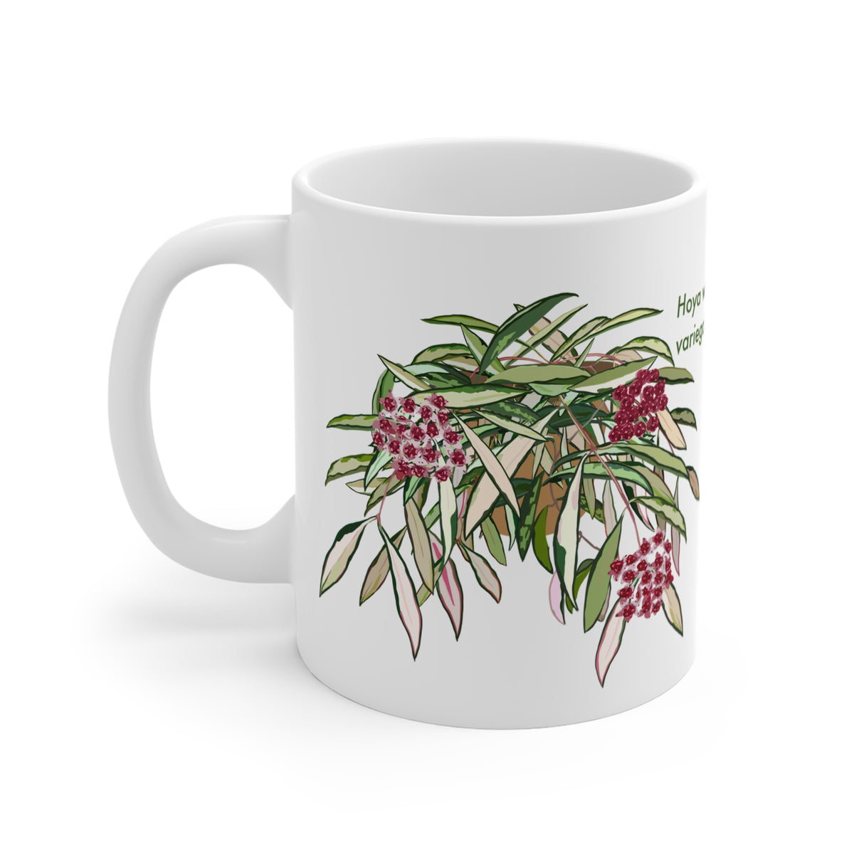 Blooming Hoya Wayettii Plant Lover Mug - White