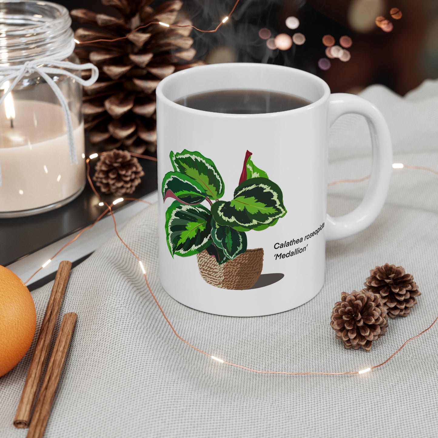 Calathea Roseopicta "Medallion" Plant Lover Mug - White