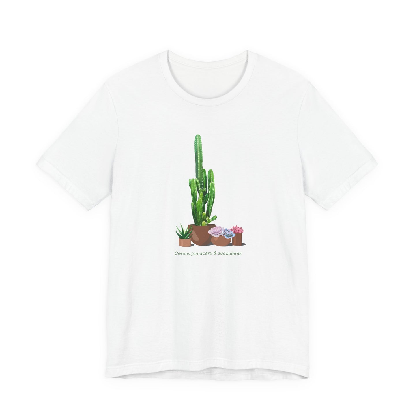 Cactus Jamacaru and Succulents T-Shirt - White, Natural, Black