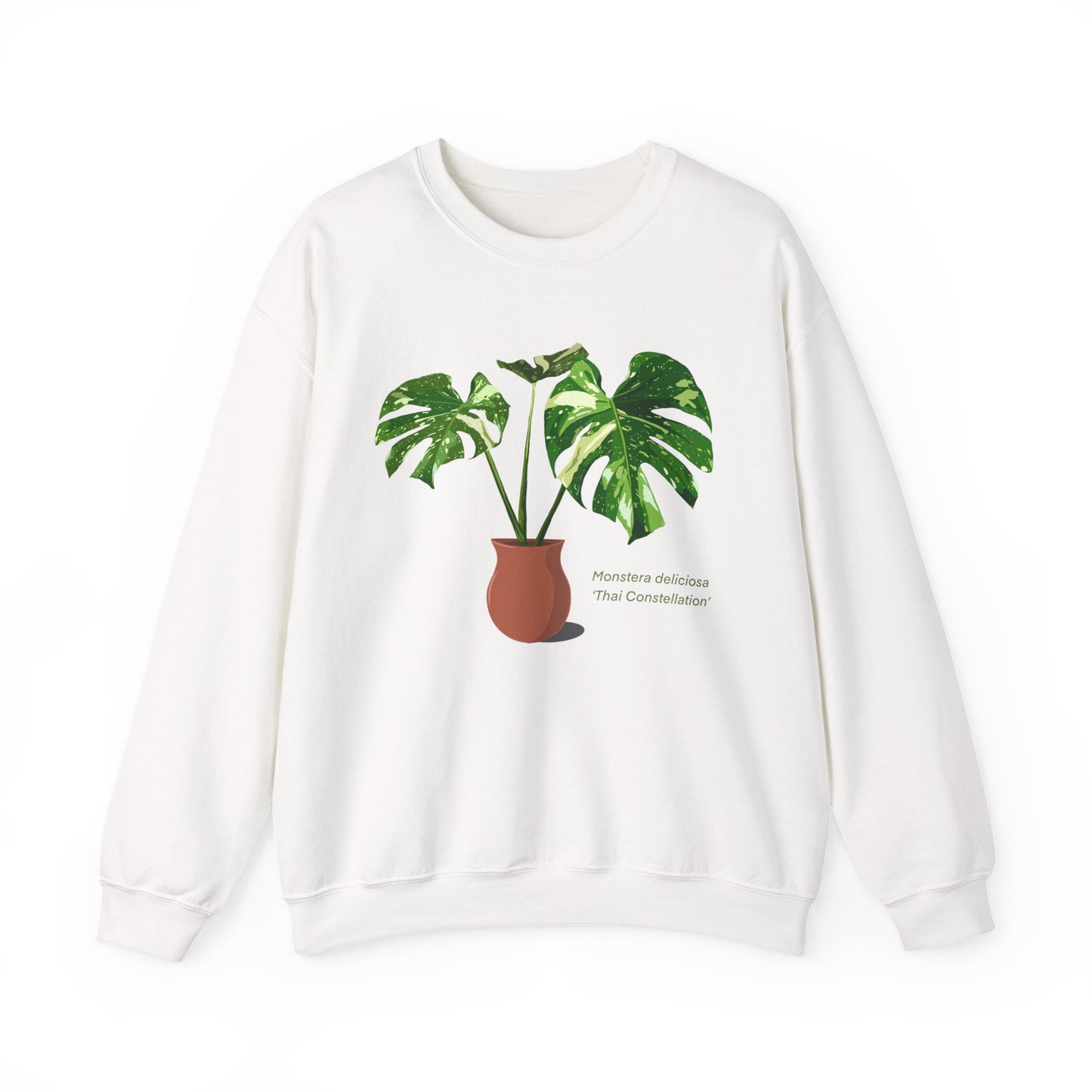 Monstera Deliciosa Thai Constellation Plant Lover Crewneck Sweatshirt