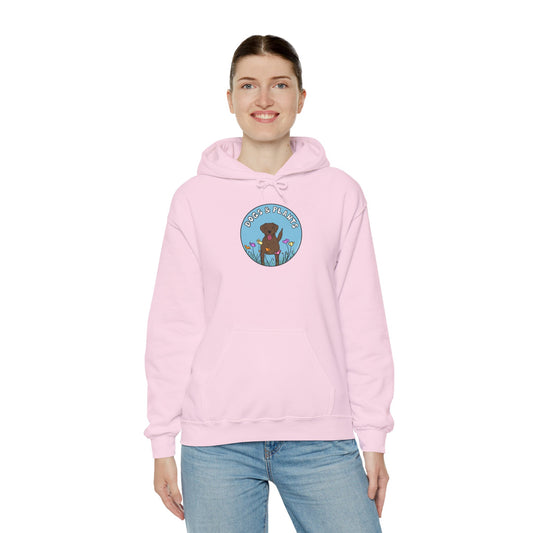 Dogs & Plants Hoodie for Brown Lab & Plant Lovers - Light Pink