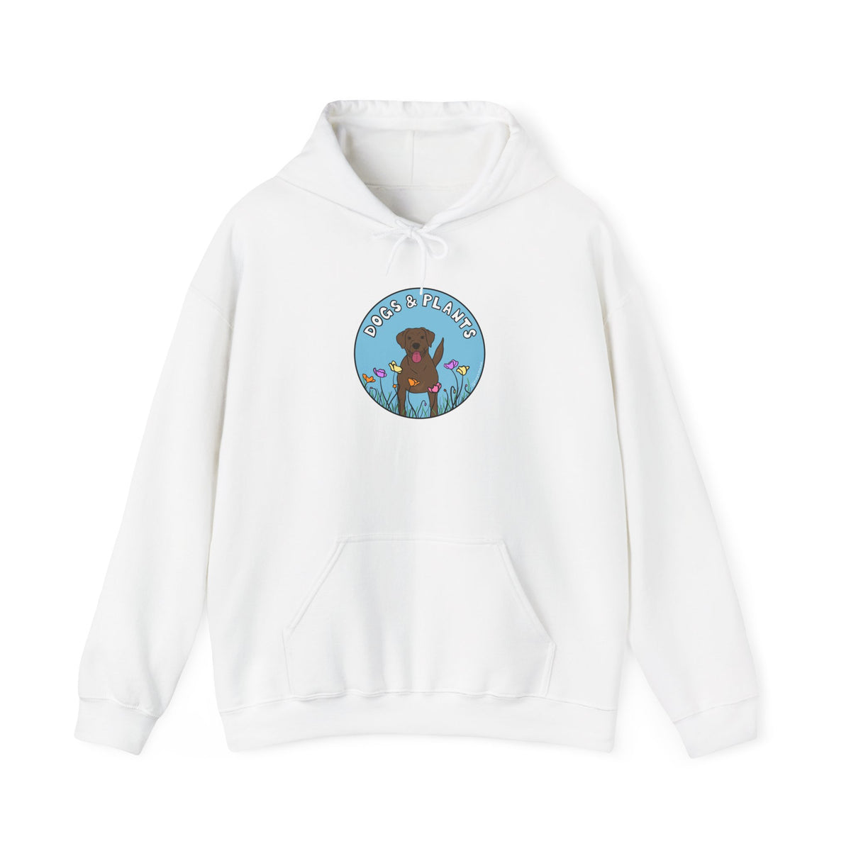 Dogs & Plants Hoodie for Brown Lab & Plant Lovers