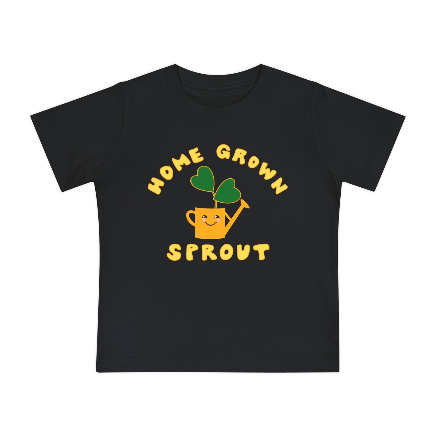 Home Grown Sprout Baby or Toddler Organic Cotton T-Shirt Yellow Orange Combo - Black, White, Navy or Pink
