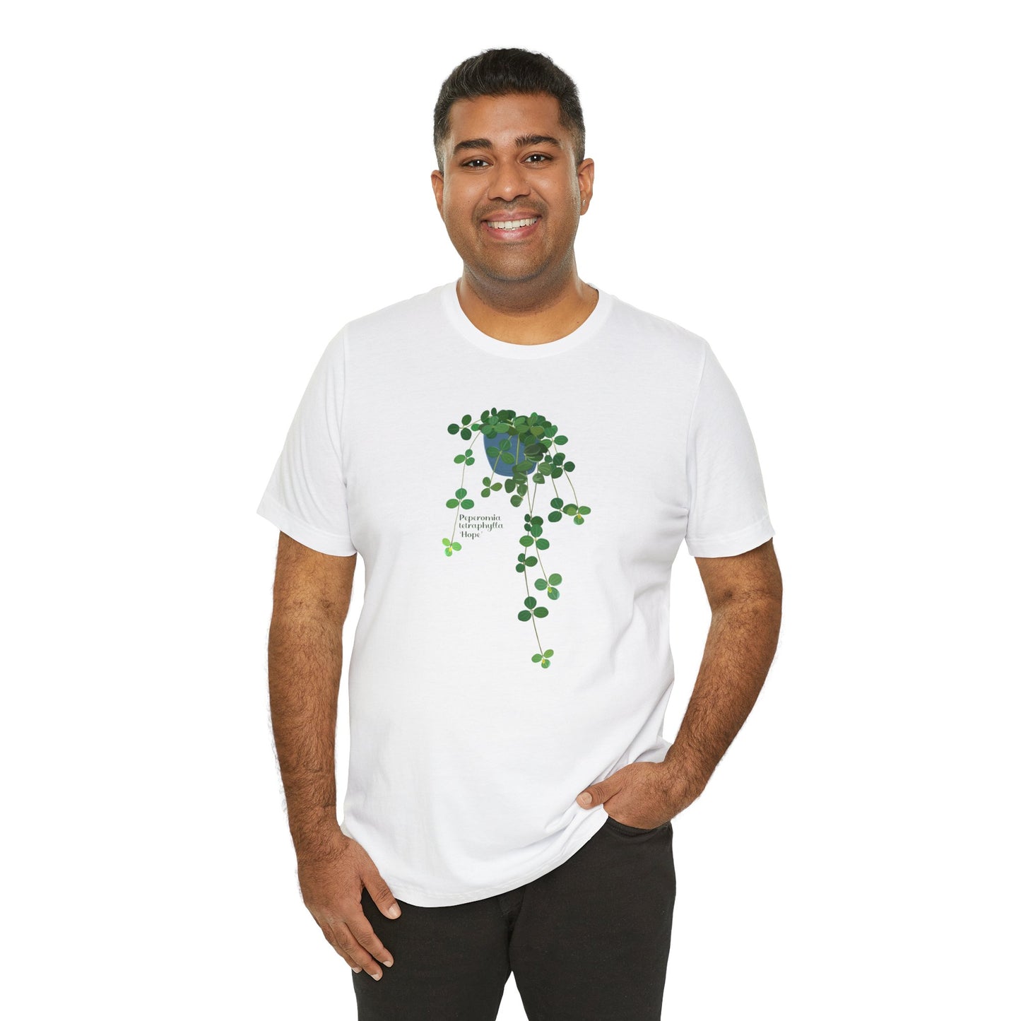 Peperomia Tetraphylla "Hope" Plant Lover T-shirt - White