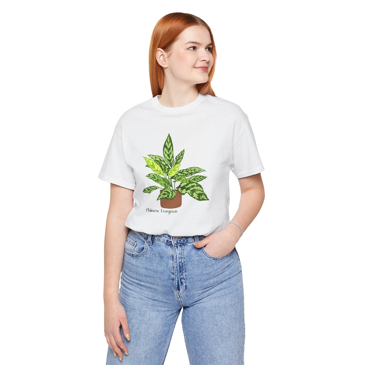 Chinese Evergreen T-Shirt for Plant Lovers - White, Black, Mauve, Tan or Sage