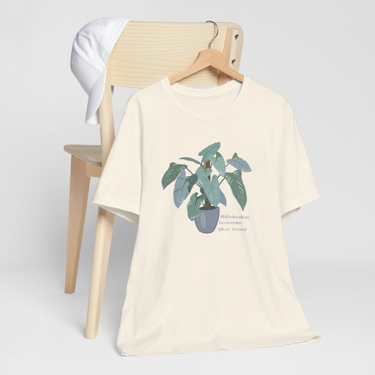 Philodendron Hastatum "Silver Sword' Plant Lover T-Shirt - White, Natural, Black