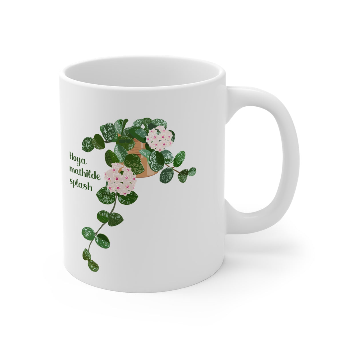 Blooming Hoya Mathilde Splash Plant Lover Mug - White