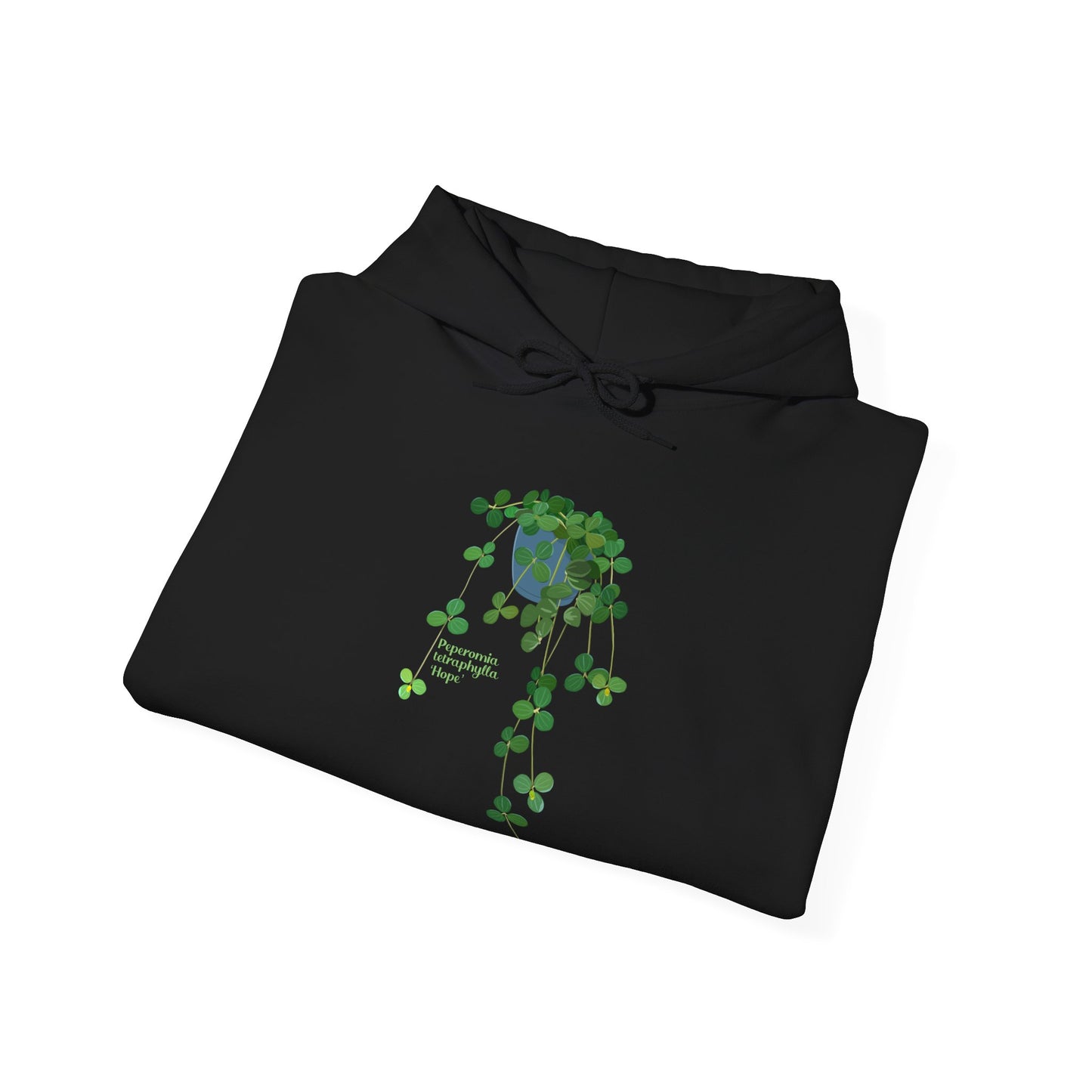 Peperomia Tetraphylla "Hope" Hoodie - Black