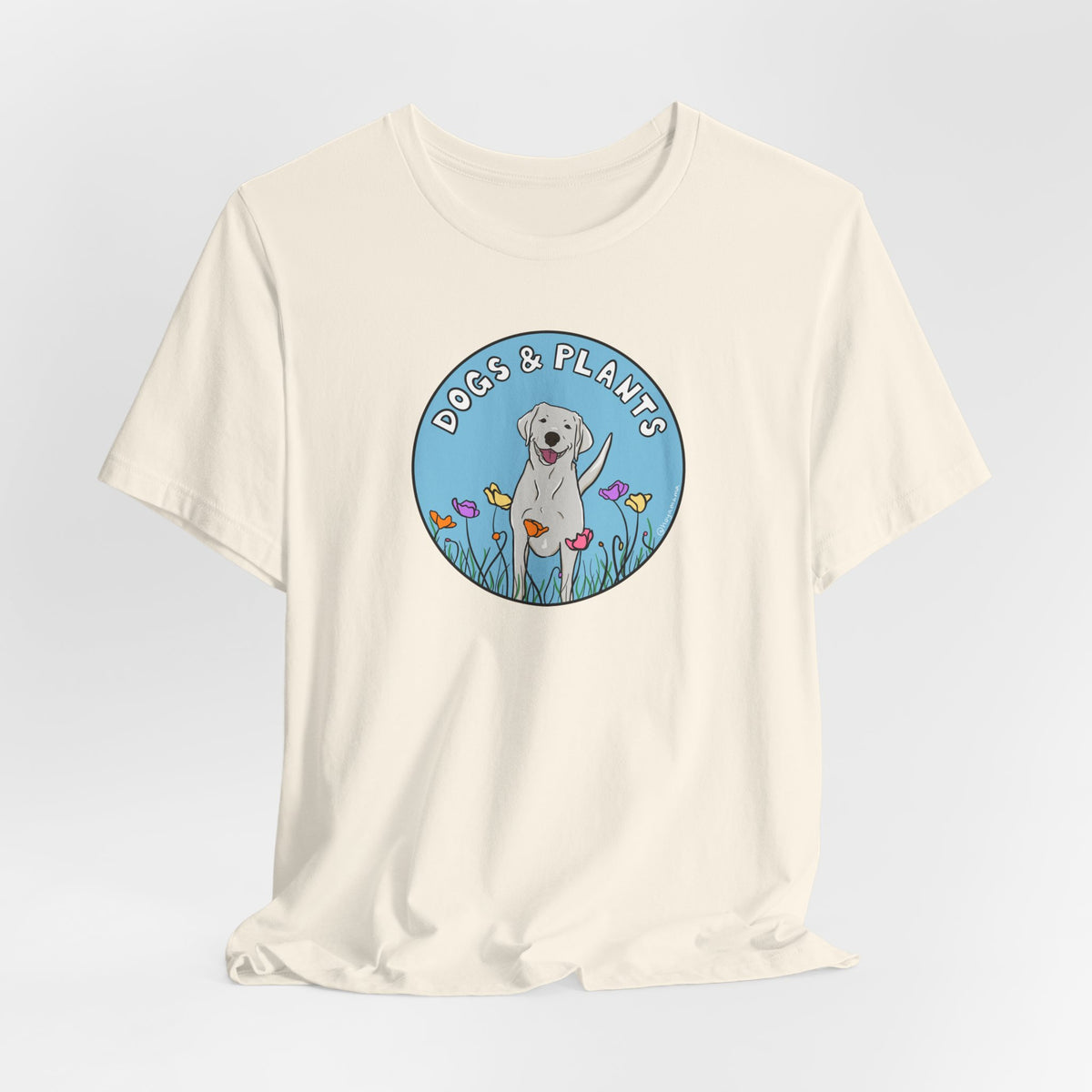 Dogs & Plants T-Shirt for White Labrador & Plant Lovers - White, Natural, Teal, Black