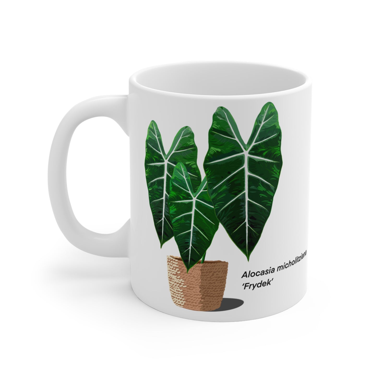 Alocasia Micholitziana "Frydek" Plant Lover Mug - White