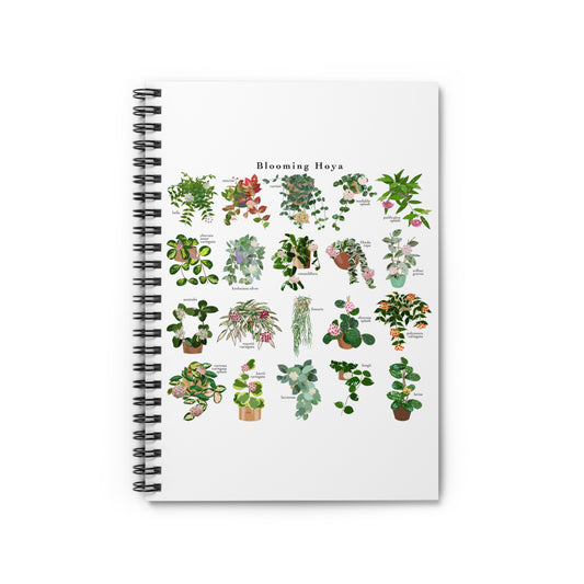 Blooming Hoya Chart Spiral Notebook with ruled line paper for Plant Lovers