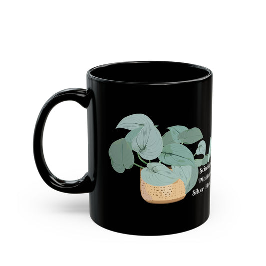 Scindapsus "Platinum Silver Hero" Plant Lover Mug - Black