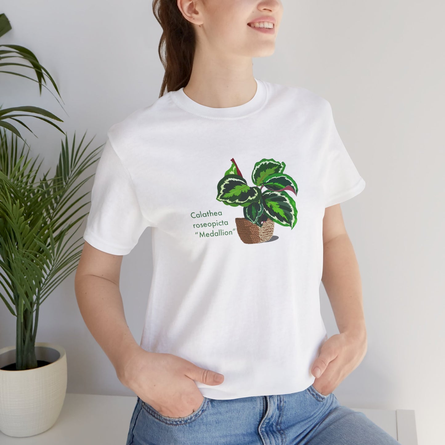 Calathea Roseopicta "Medallion" Plant Lover T-Shirt - White, Natural, Black