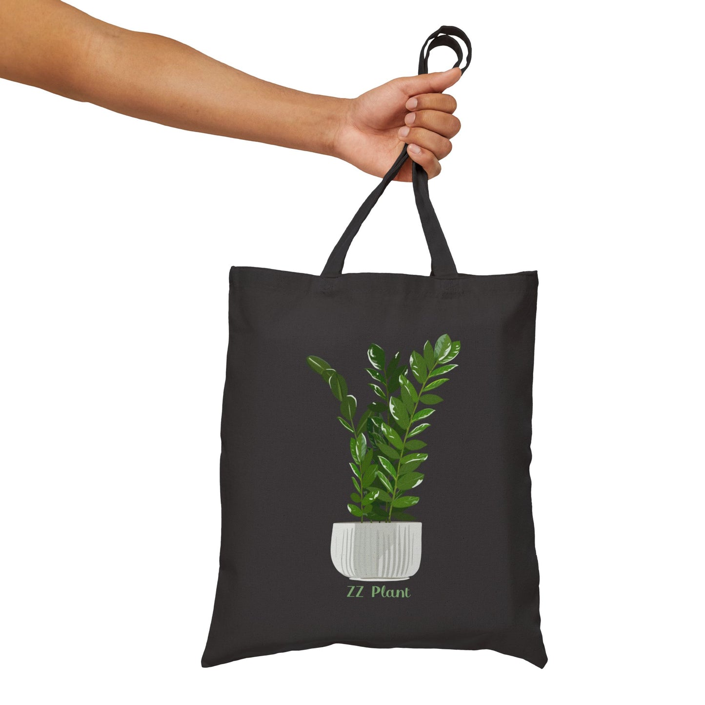 ZZ Plant Canvas Tote Bag - Black