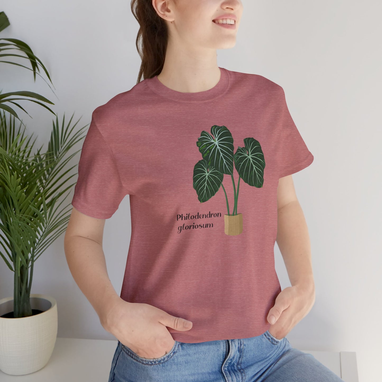 Philodendron Gloriosum Plant Lover T-Shirt - Heather Mauve