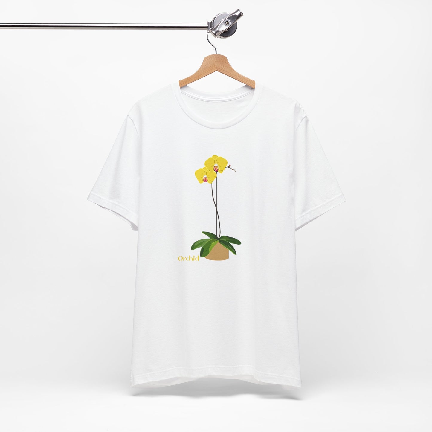 Yellow Orchid T-Shirt for Plant and Flower Lovers - White, Natural, Black, Sage