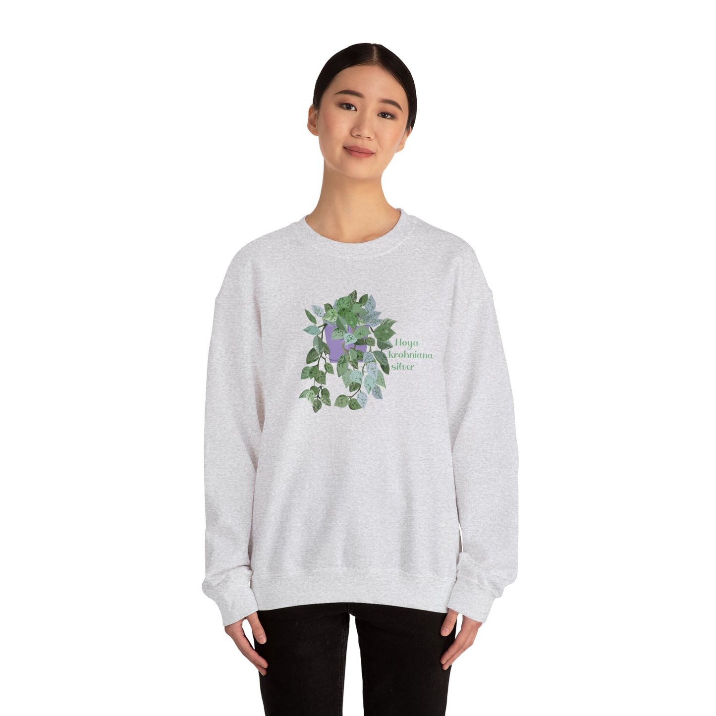 Hoya Krohniana Silver Plant Lover Crewneck Sweatshirt