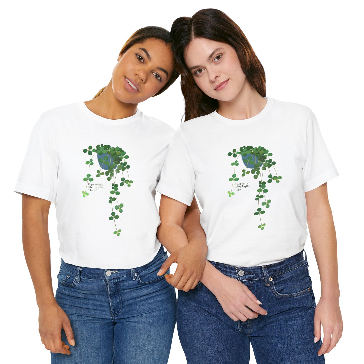 Peperomia Tetraphylla "Hope" Plant Lover T-shirt - White, Black, Natural