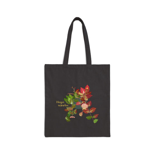 Hoya Sunrise Plant Lover Canvas Tote Bag - Black