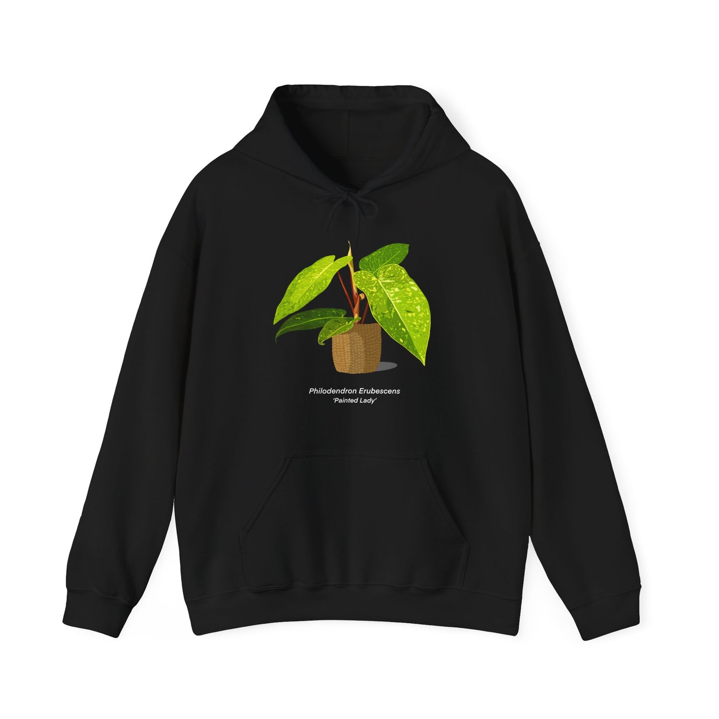 Philodendron Painted Lady Plant Hoodie - Black