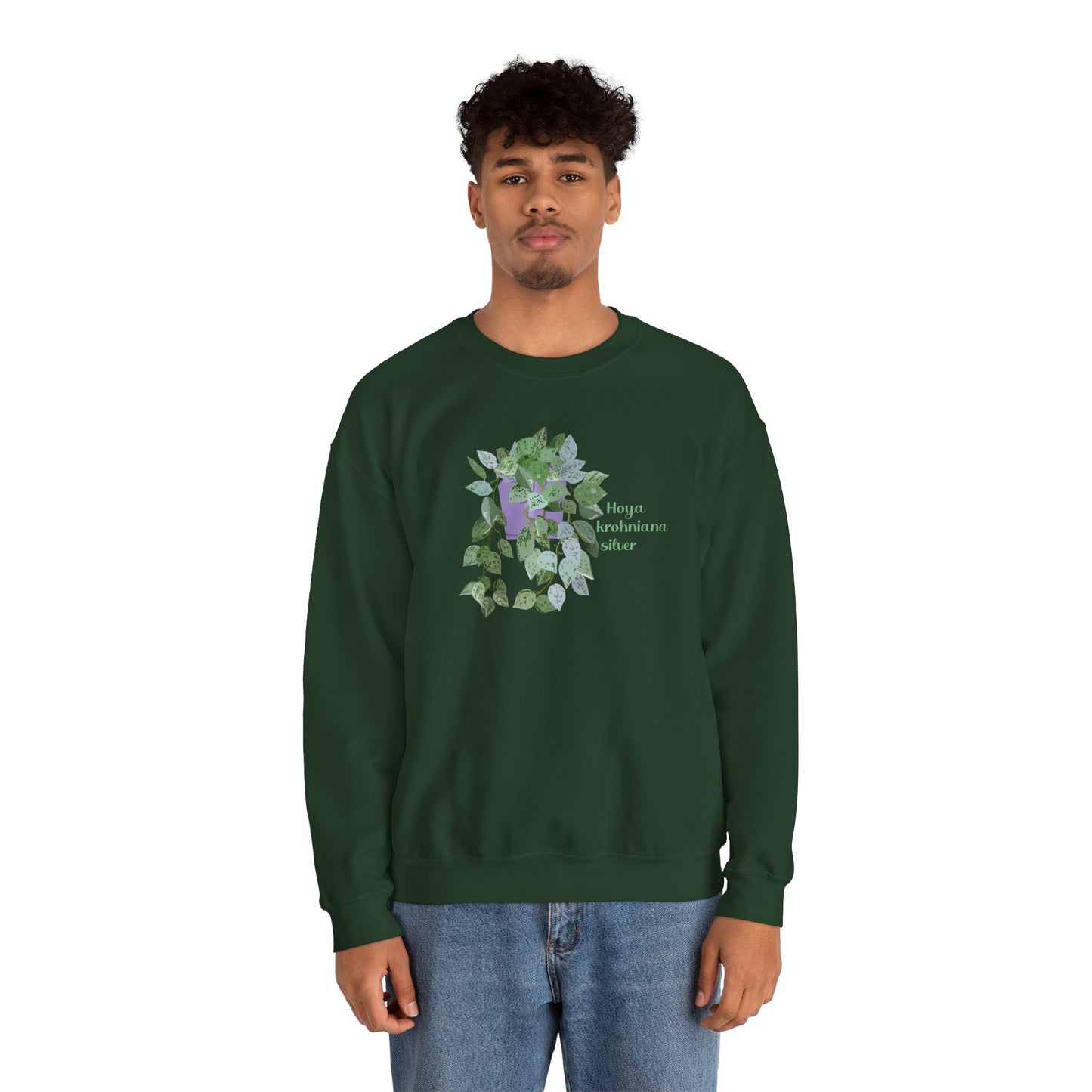 Hoya Krohniana Silver Plant Lover Crewneck Sweatshirt