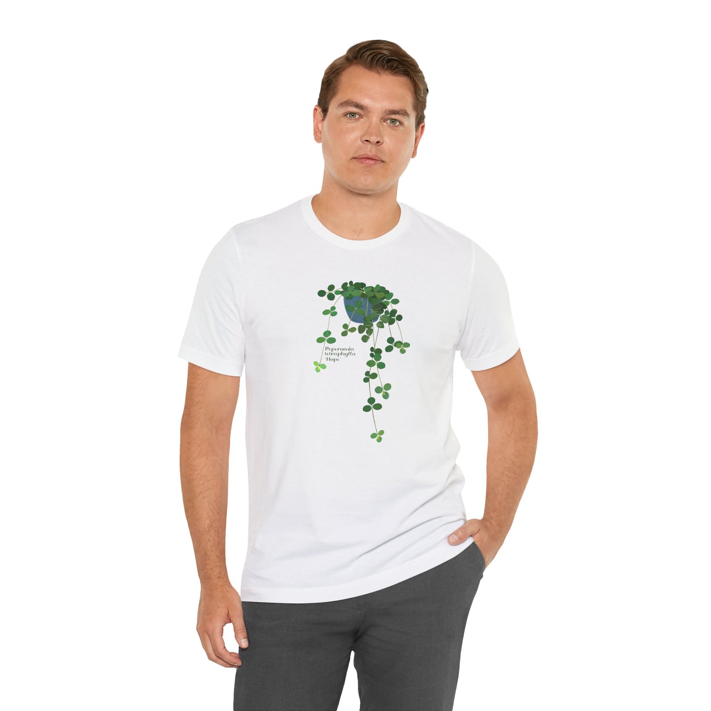 Peperomia Tetraphylla "Hope" Plant Lover T-shirt - White