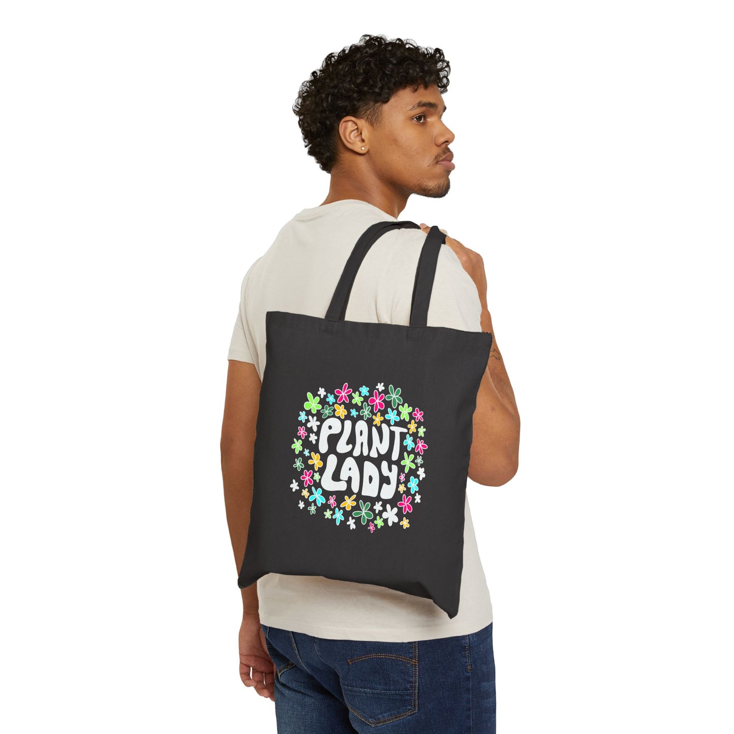 Plant Lady Canvas Tote Bag - Black