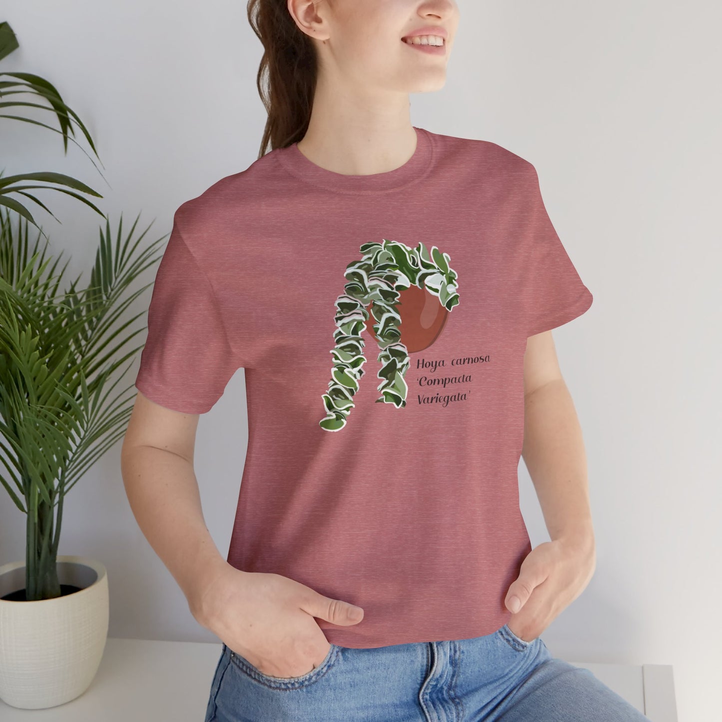 Hoya Carnosa 'Compacta Variegata' Plant Lover T-shirt - Heather Mauve