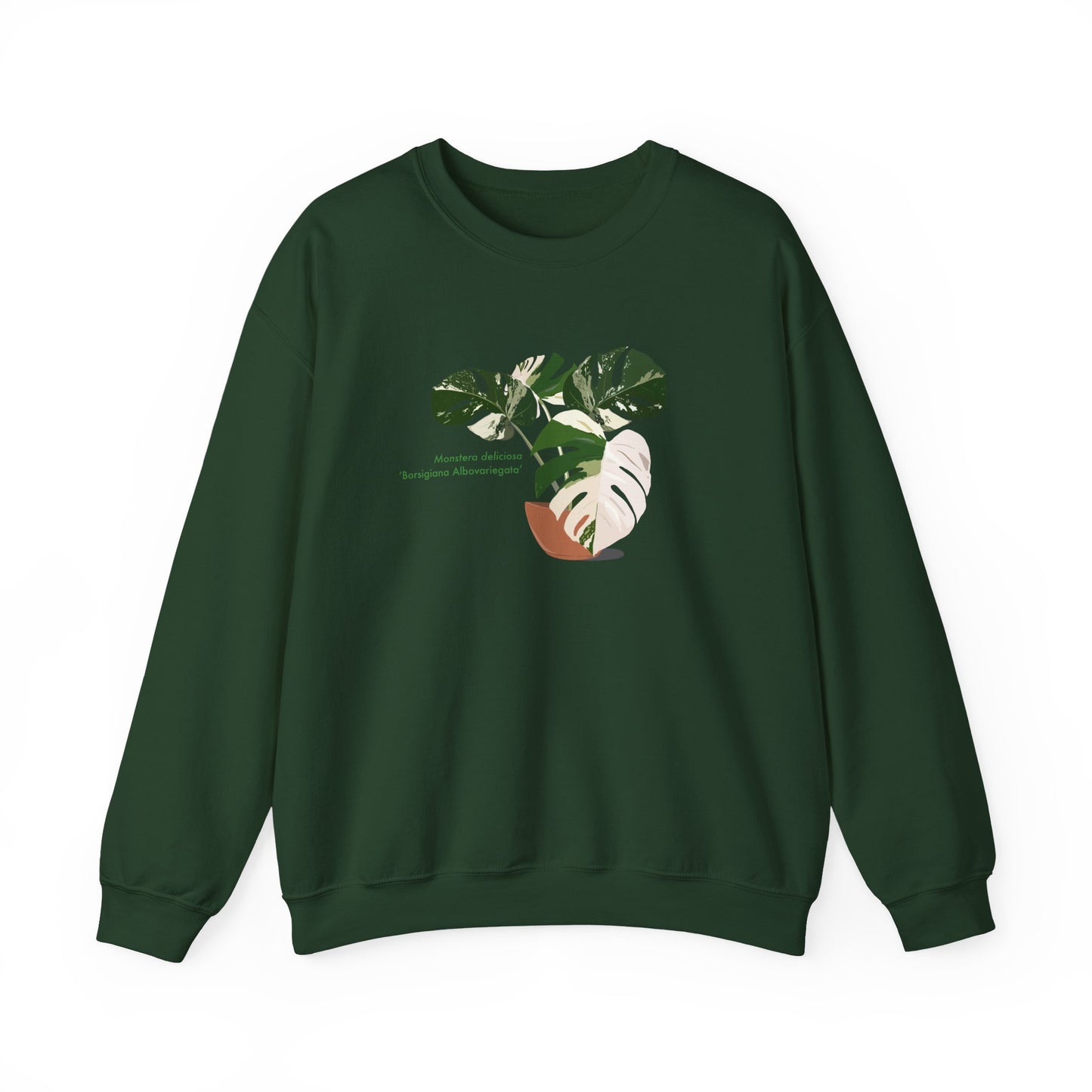 Monstera Deliciosa Borsigiana Albovariegata Plant Lover Crewneck Sweatshirt