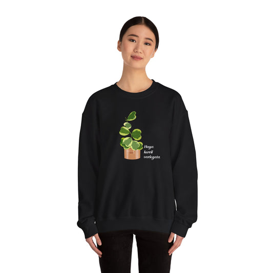 Hoya Kerrii Variegata Plant Lover Crewneck Sweatshirt - Black