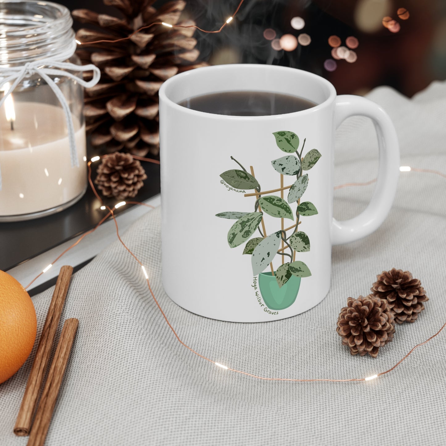 Hoya Carnosa Plant Lover Mug - White