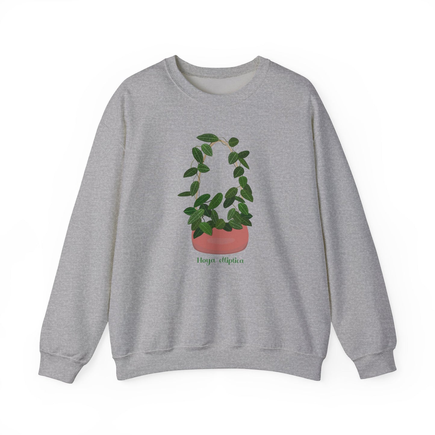 Hoya Elliptica Plant Lover Crewneck Sweatshirt - Grey