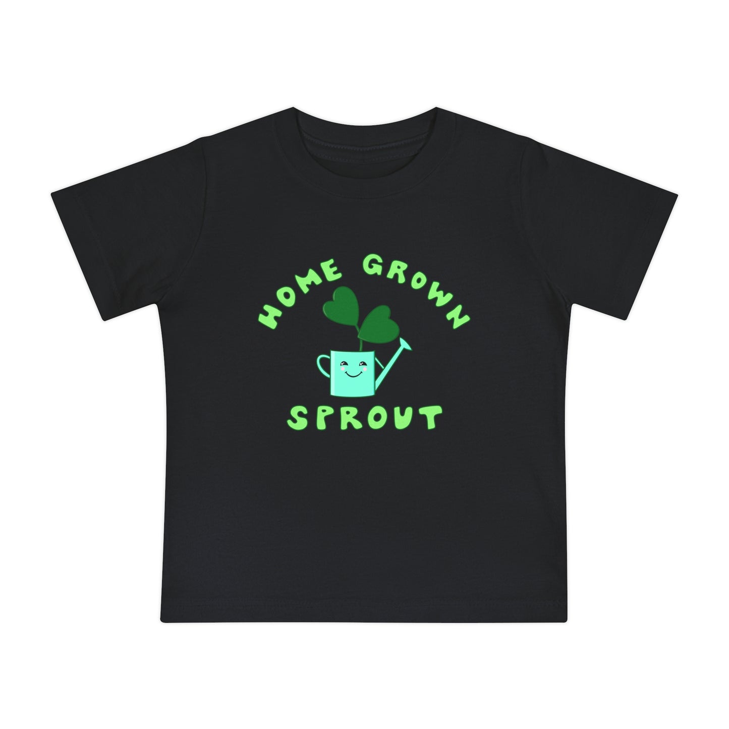 Home Grown Sprout Baby or Toddler Organic Cotton T-Shirt Blue Green Combo - Yellow, Navy, Black or White