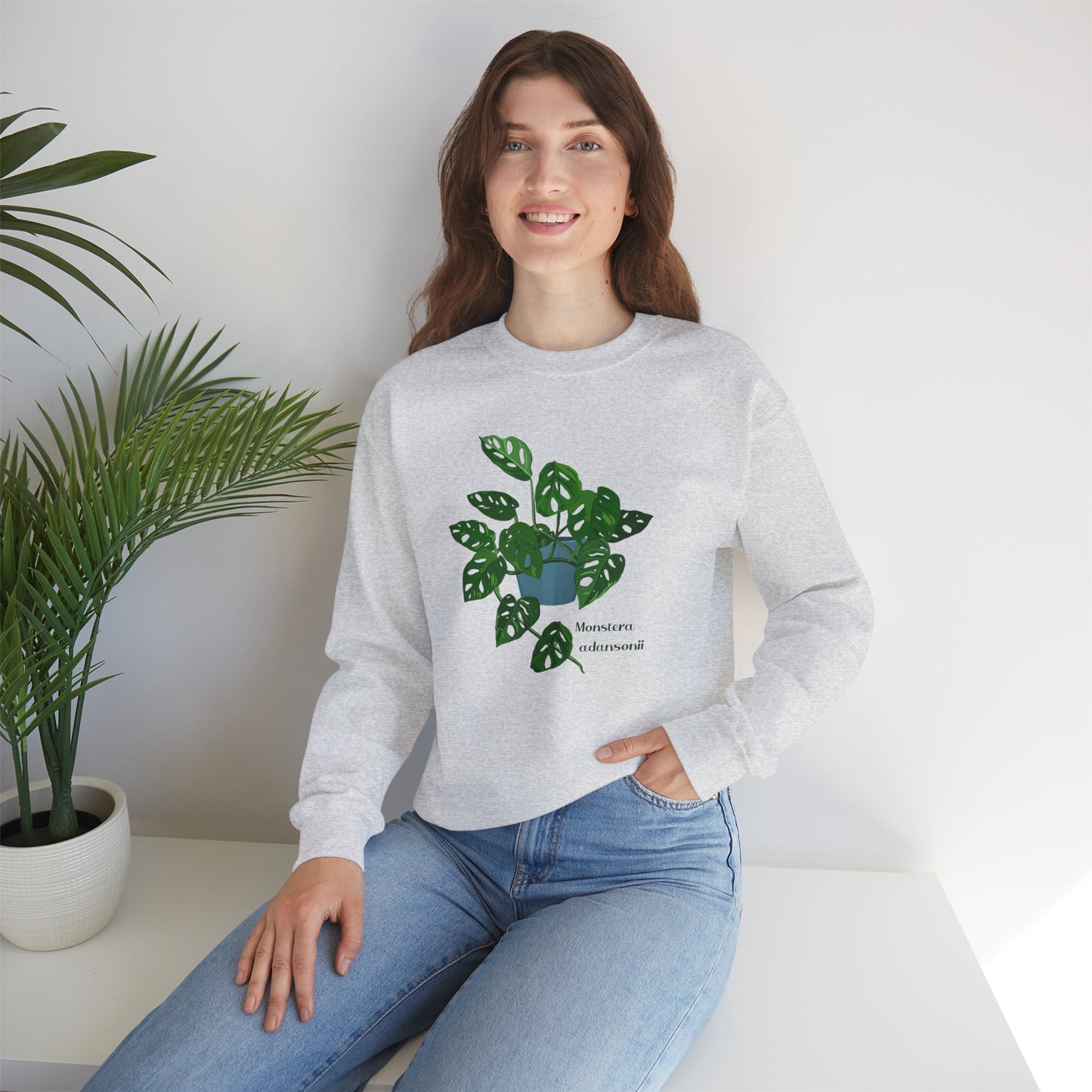Monstera Adansonii Plant Lover Crewneck Sweatshirt