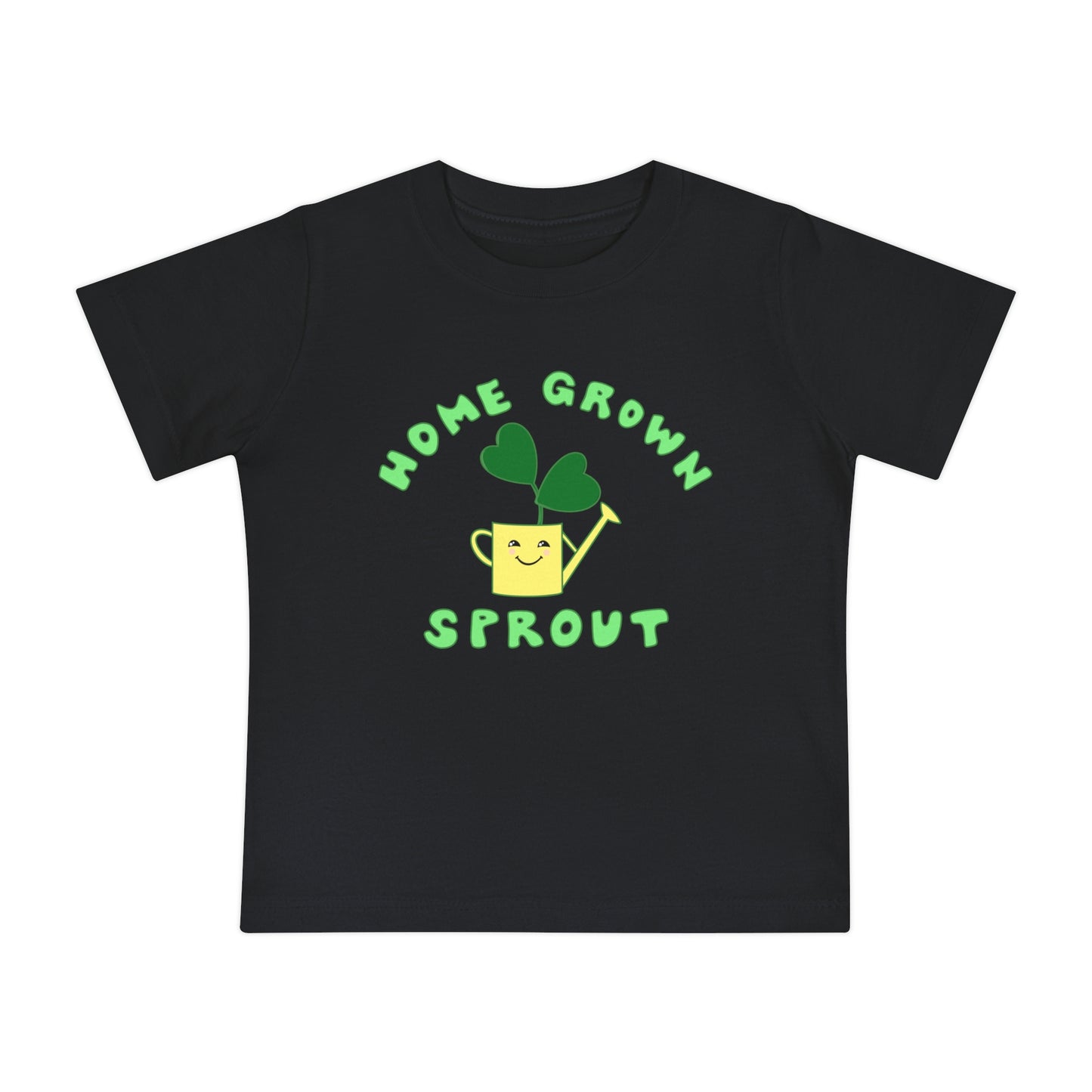 Home Grown Sprout Baby or Toddler Organic Cotton T-Shirt Yellow Green Combo - Black, White, Navy or Pink