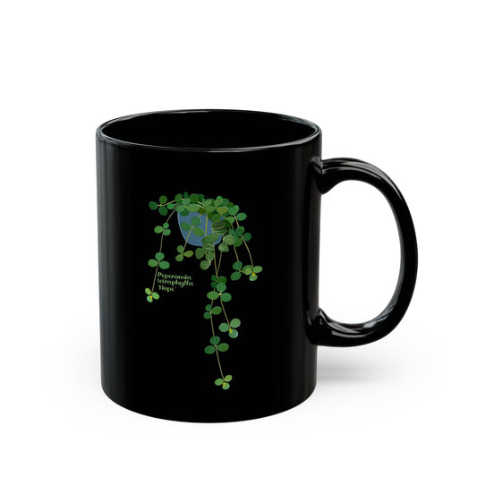 Peperomia Tetraphylla "Hope" Plant Lover Mug - Black