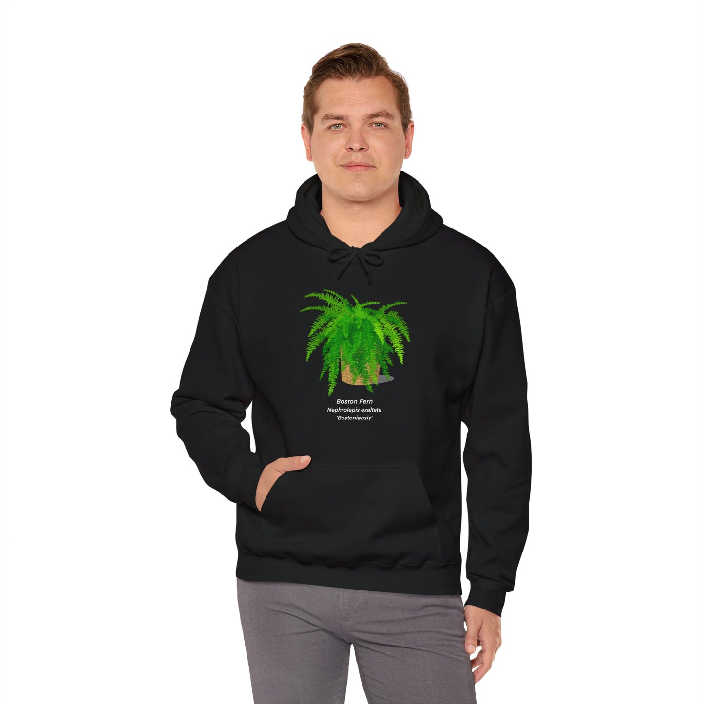 Boston Fern Plant Hoodie - Black