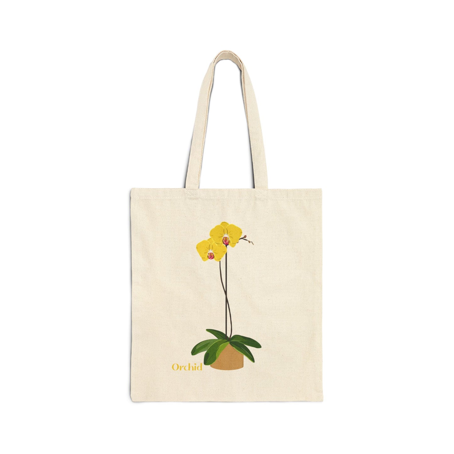 Yellow Orchid Plant and Flower Lover Canvas Tote Bag