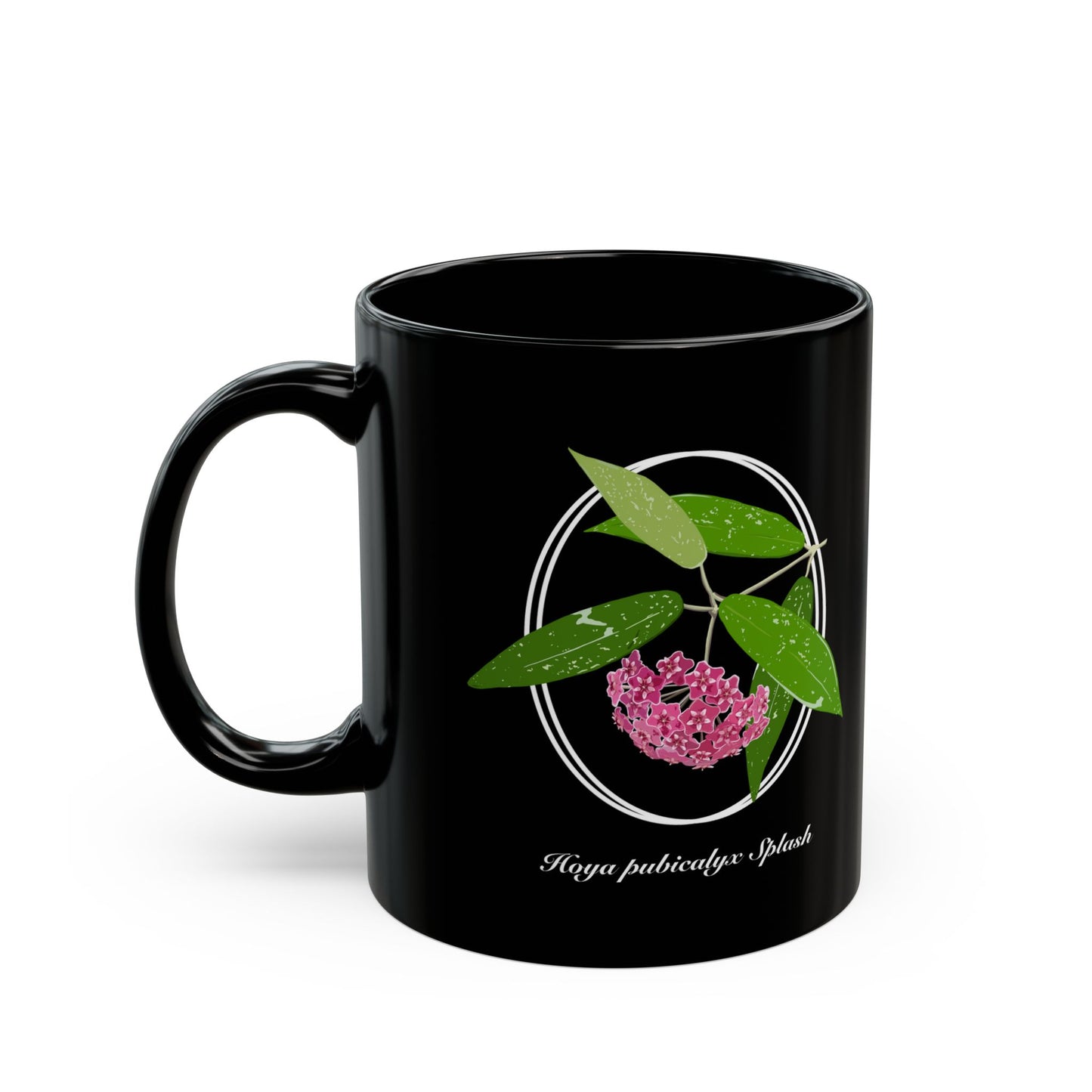 Hoya Publicalyx Splash in Bloom Plant Lover Mug - Black