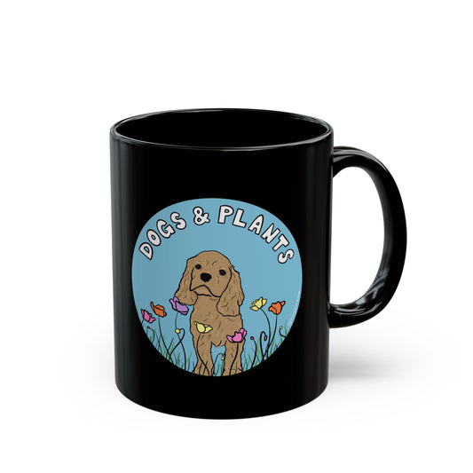 Dogs & Plants Puppy & Plant Lover Mug - Black