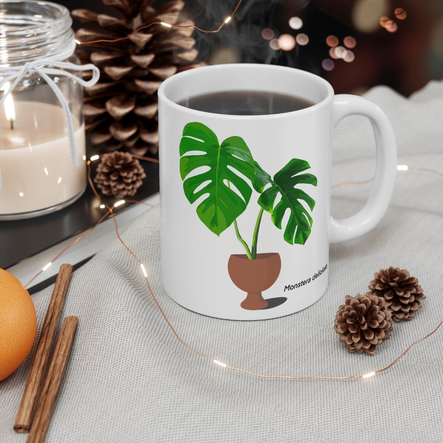 Monstera Deliciosa Plant Lover Mug - White