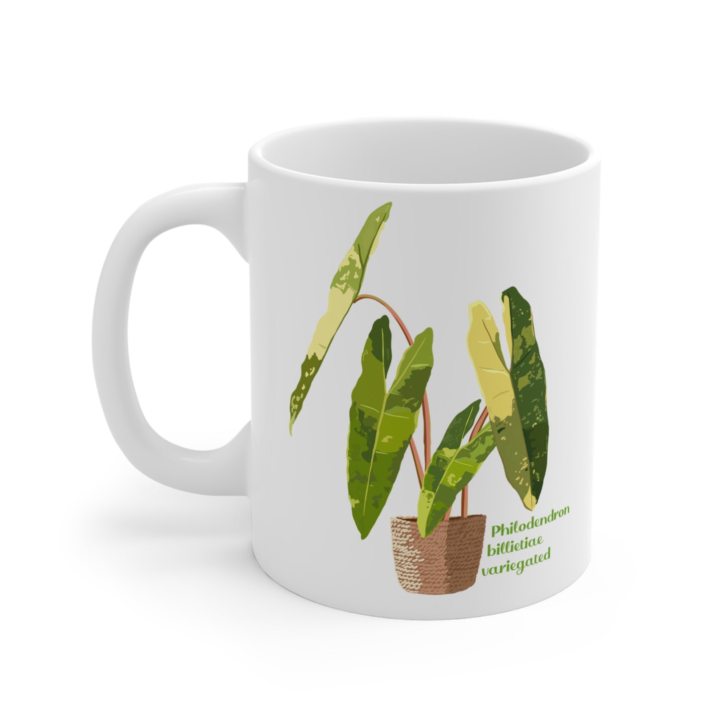 Philodendron Billietiae Variegated Plant Lover Mug - White