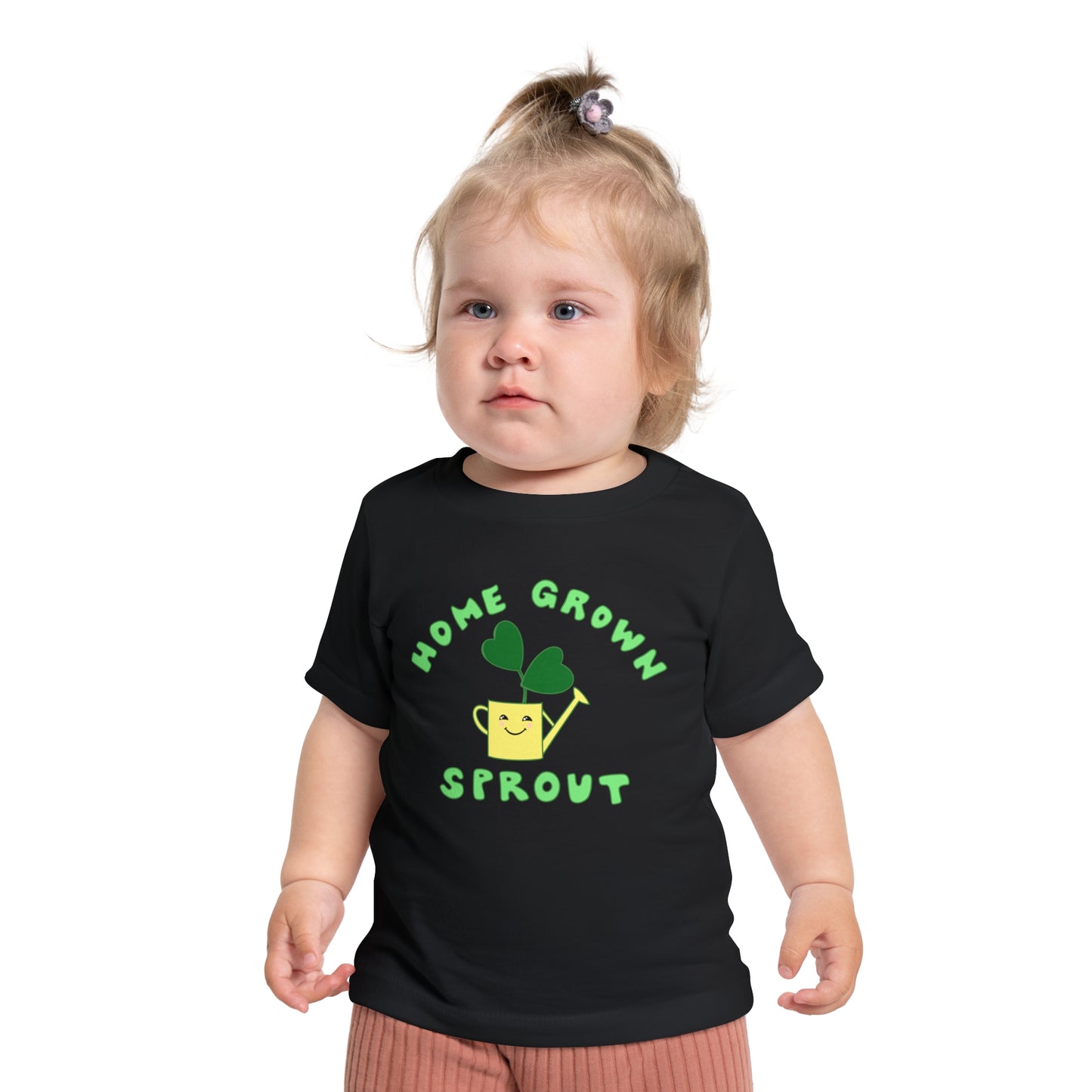 Home Grown Sprout Baby or Toddler Organic Cotton T-Shirt Yellow Green Combo - Black, White, Navy or Pink