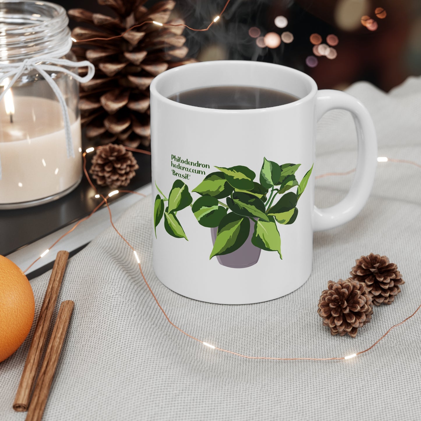 Philodendron Brasil Plant Lover Mug - White