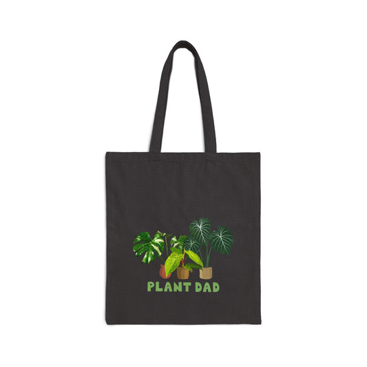 Plant Dad Canvas Tote Bag - Black