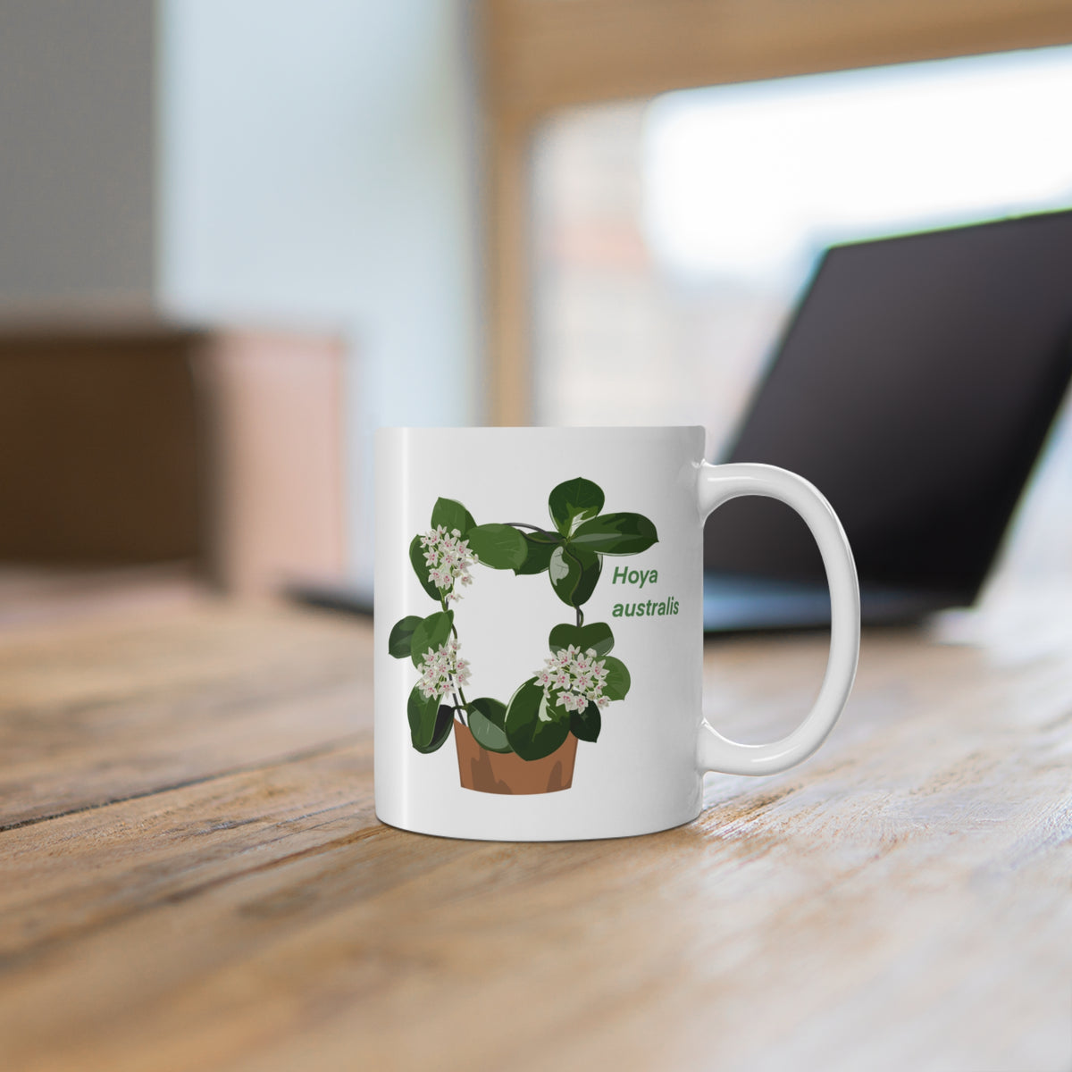 Blooming Hoya Australis Plant Lover Mug - White