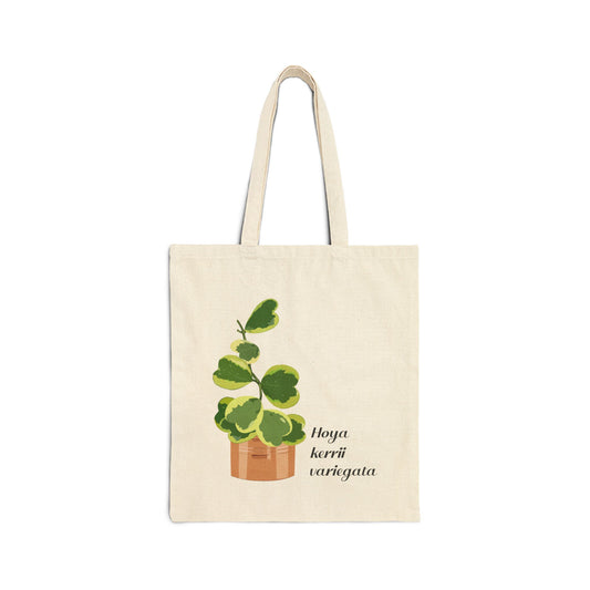 Hoya Kerrii Variegata Canvas Tote Bag